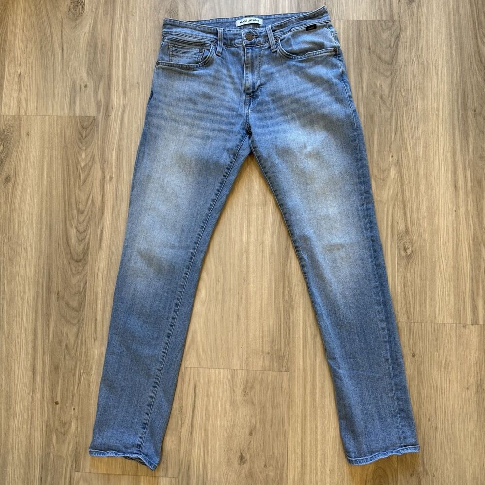 Mavi Jake 31x32 Men's Slim Leg Light Wash Blue Jeans Stretch Flex Excellent EUC